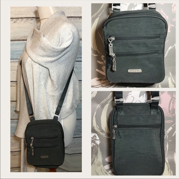 Baggallini Handbags - Baggallini Grey Small Crossbody Convertible Purse